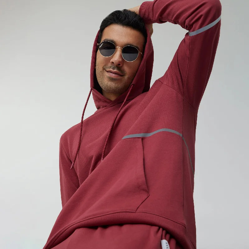 Act Fast Ascent French Terry Cotton Blend Hoodies Crimson Red