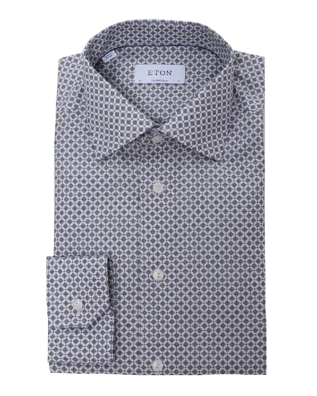 Inventory Reduction Beige Medallion Dress Shirt