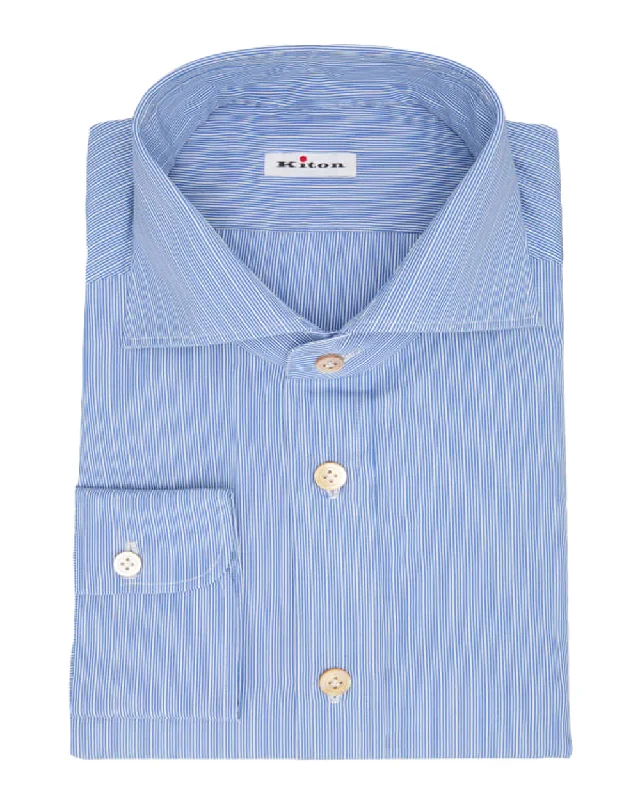 Great Deals Blue and White Micro Stripe Sportshirt