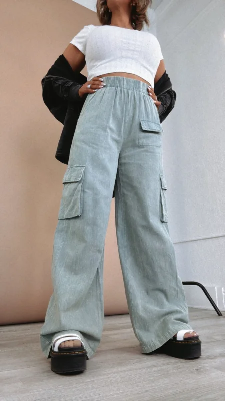 Unmissable Sale Outta Your League Mineral Wash Cargo Pant, Green