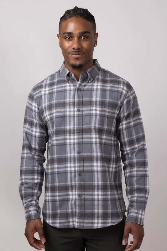 Blowout Sale Weatherproof Vintage Brushed Flannel Shirt for Men in Sleet | F2485572GK-SLEET Blowout Sale Weatherproof Vintage Brushed Flannel Shirt for Men in Sleet | F2485572GK-SLEET