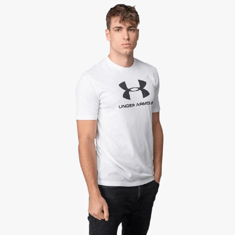 Price Cut Under Armour Mens Sportstyle Logo Short Sleeve Tee 100 White/Black