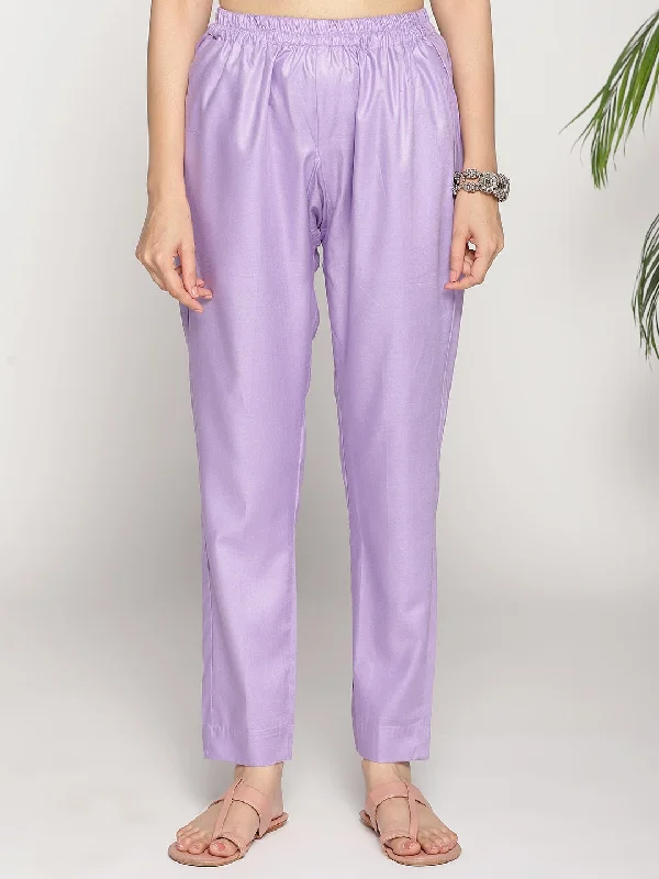 Weekend Discounts to Delight Lavender Rayon Pants