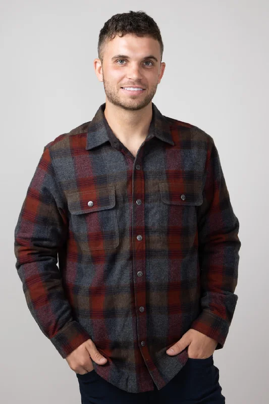 Hurry In North River Waffle Lined Shirt for Men in Biking Red | NRM8059-BIKING RED