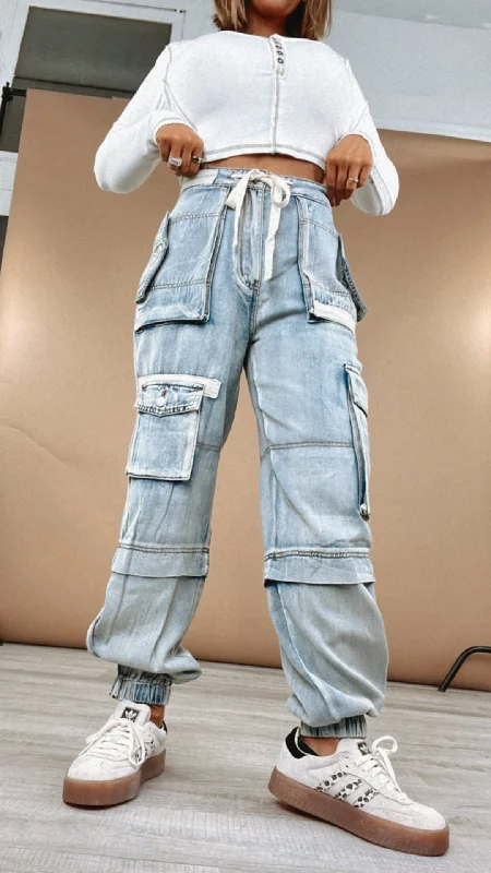 Weekend Deals That Wow POL: Cargo Drawstring Joggers, Denim