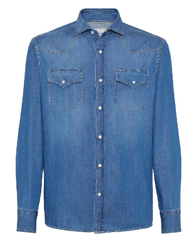 Season Finale Sale Blue Denim Western Sportshirt