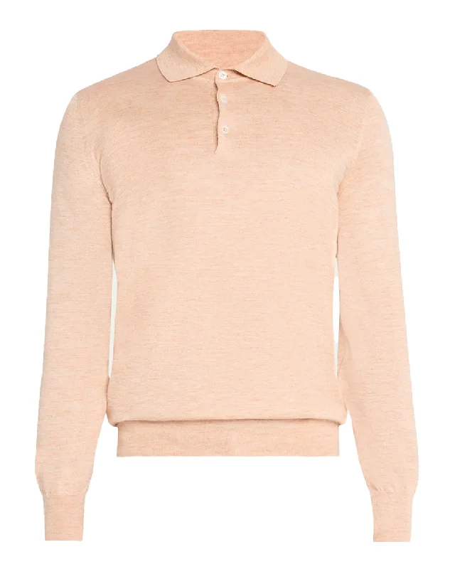 Now or Never Apricot Polo Sweater