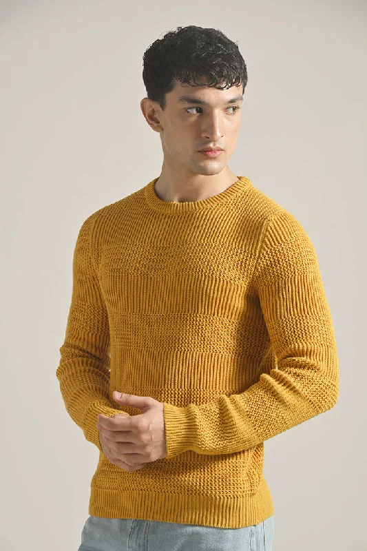 Price Slash Knitted Sweater - Mustard