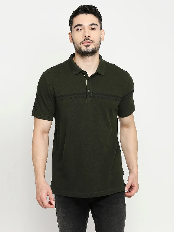 Weekend Savings Spectacular Spykar Bottle Green Cotton Half Sleeve Printed Casual Polo T-Shirts For Men Weekend Savings Spectacular Spykar Bottle Green Cotton Half Sleeve Printed Casual Polo T-Shirts For Men