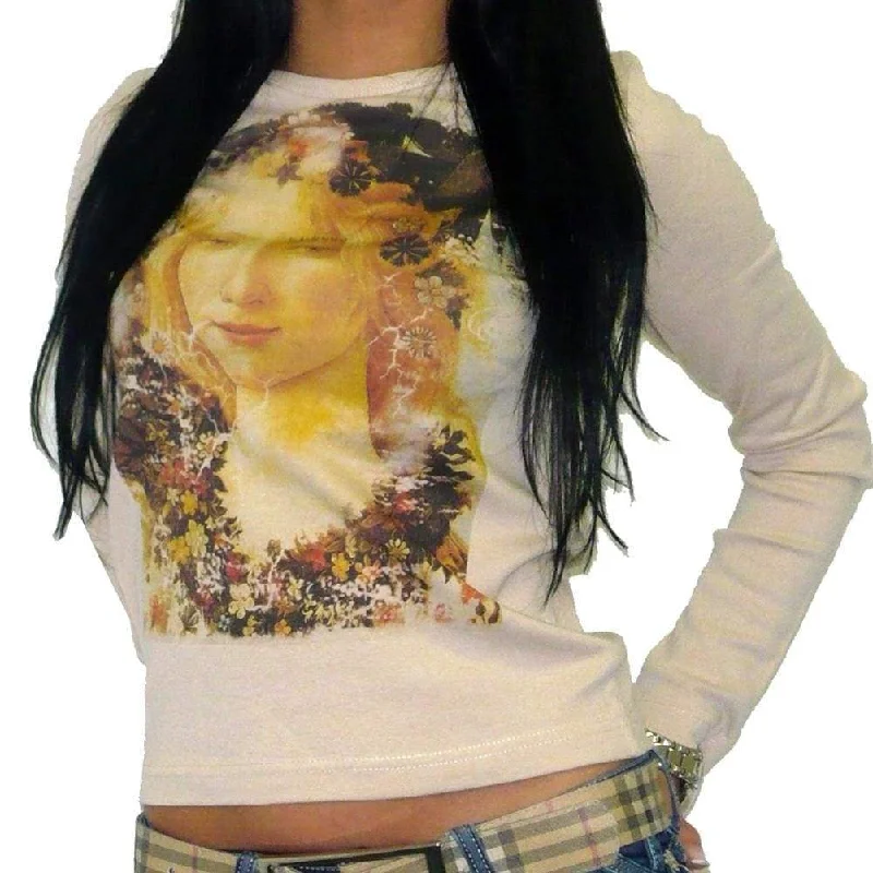 YEAR-End Sale Printemps: Women's T-shirt Long Sleeve ONE IN THE CITY 00275