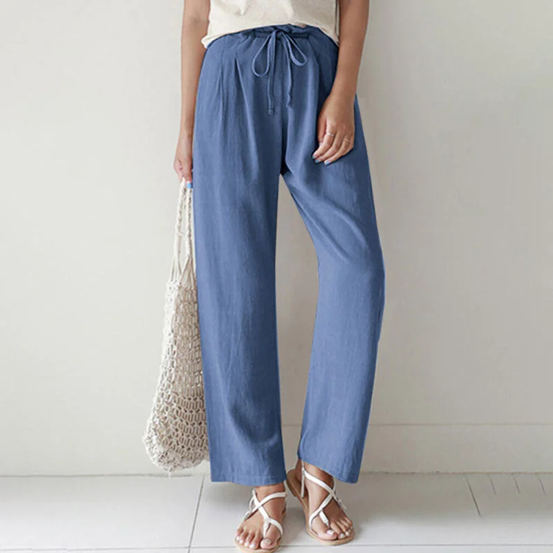 Don't Delay 【Cotton And Linen】Casual Straight Trousers