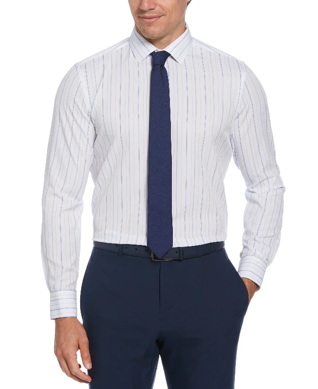 Hurry In Slim Fit Total Stretch Thin Striped Print Shirt