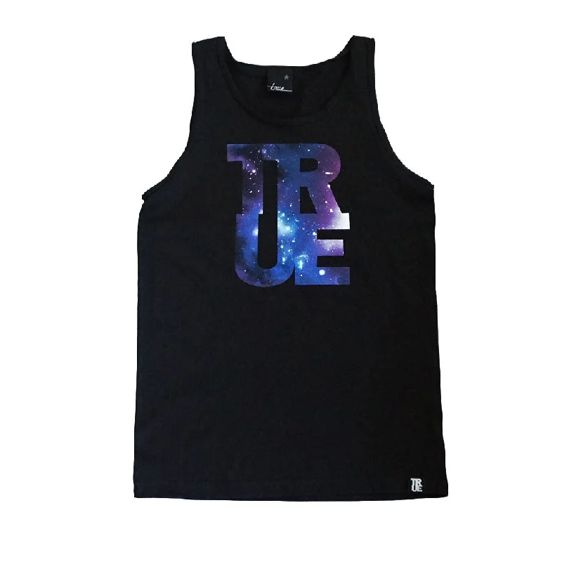 Exclusive Savings True Mens Logo Galaxy Tank Top Black