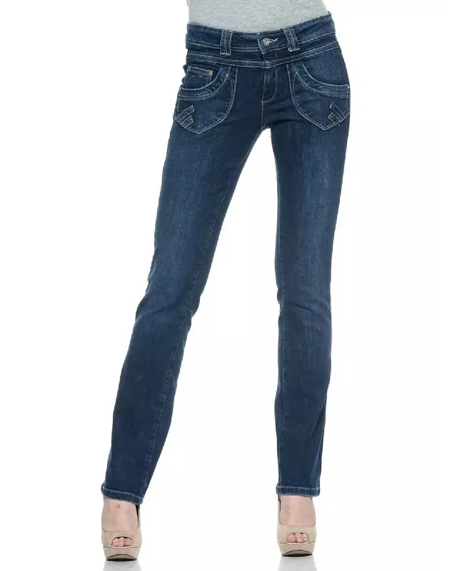 Weekend Steals Await Ungaro Fever Women's Blue Cotton Jeans & Pant - W30 US