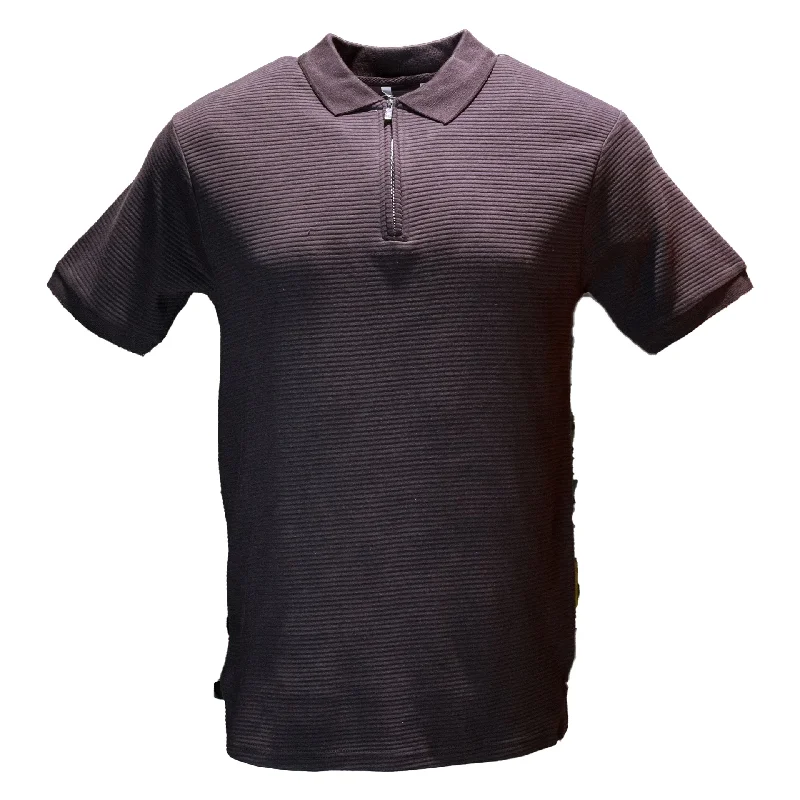 Weekend Savings Extravaganza Wine Zip Placket Ottoman Polo Shirt Burgundy