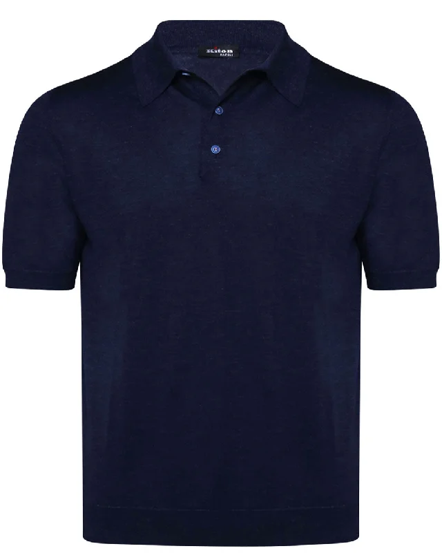 Weekend Discounts to Delight Navy Blue Short Sleeve Polo