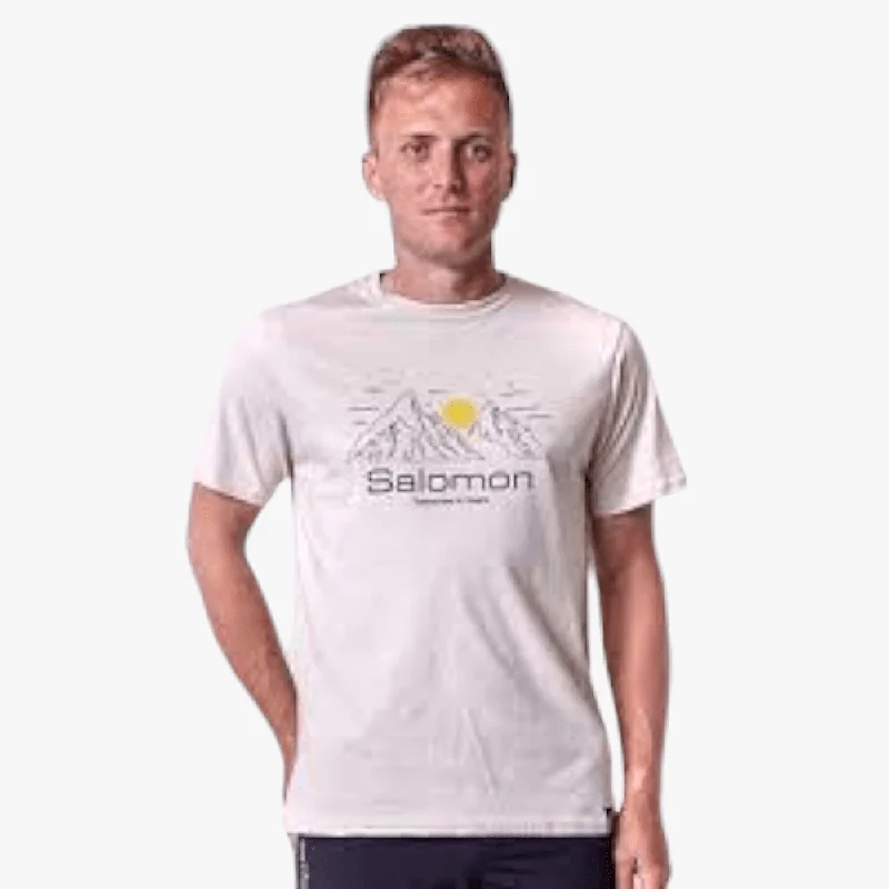 Inventory Reduction Salomon Mens Viking Short Sleeve Tee Oat Milk