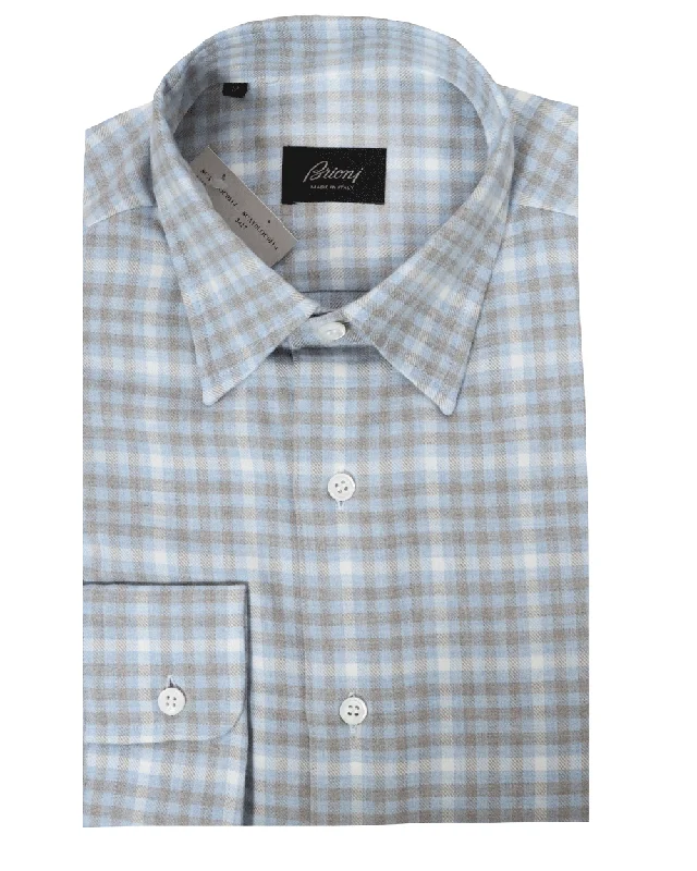 Clearance Sale Sky and Lead Plaid Sportshirt