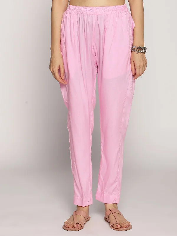Weekend Discounts to Relish BabyPink Rayon Pants