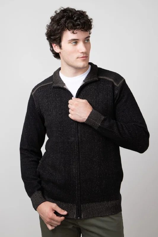 Crazy Deals 1897 Original Full Zip Sweater for Men in Black | 2401GL-BLACK