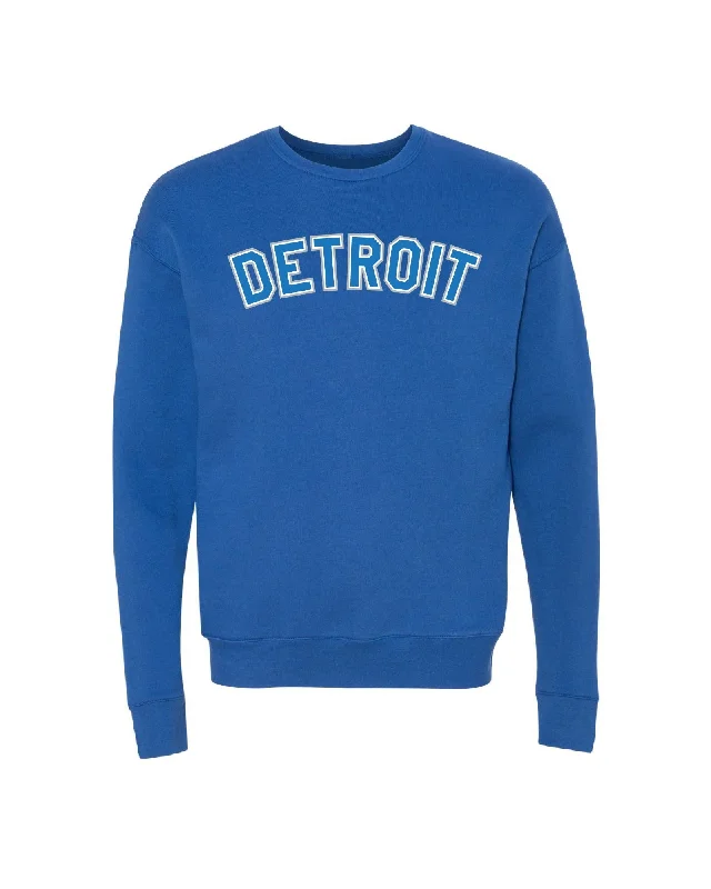 YEAR-End Clearance Ink Detroit - Honolulu Blue and Silver print on Blue Crewneck
