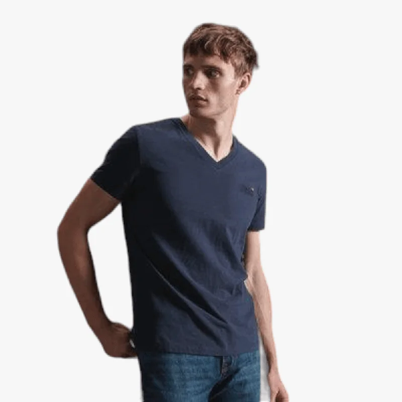Final Clearance Superdry Mens Ol Classic Vee Short Sleeve Tee Rich Navy