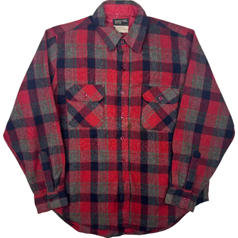 Bonus Offer Vintage 80's Christopher Plaid Flannel Shirt Red Black