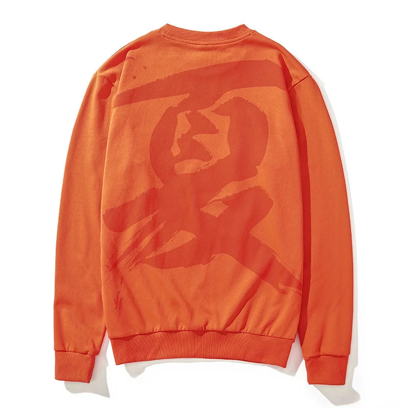 Don't Wait Ancient Name of China Print Unisex Oriental Hoodie Cotton Sweatshirt