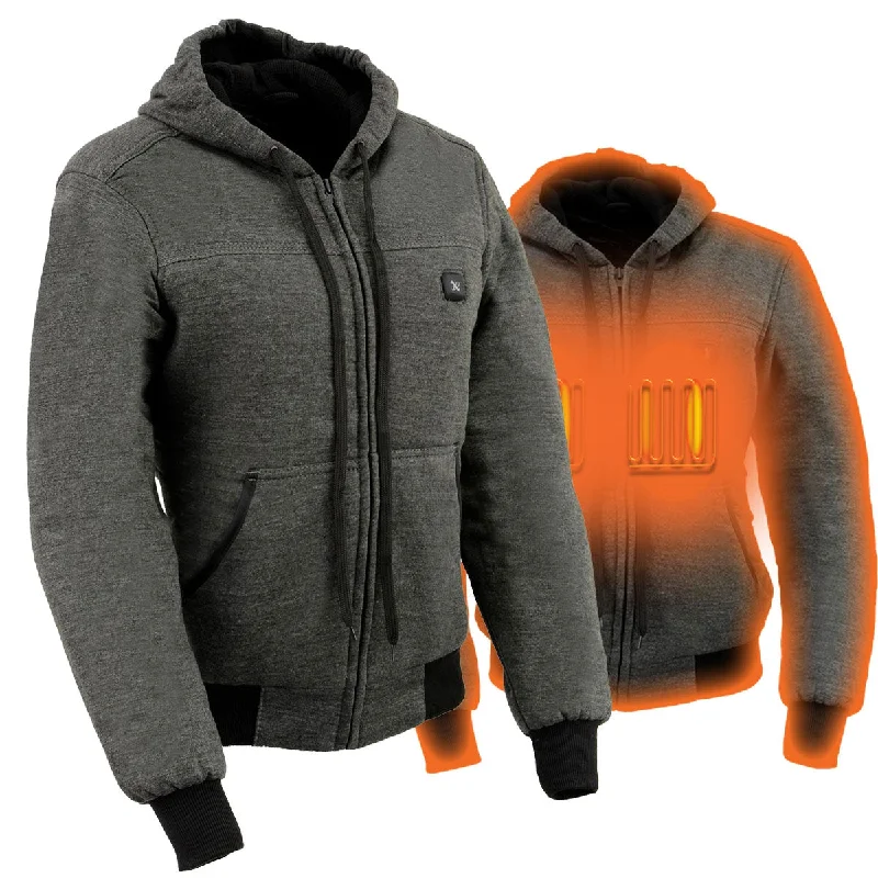 Low Price Nexgen Heat NXL2713SET Women 'Heated' Front Zipper Grey Hoodie Jacket for Outdoor Activities  w/ Battery Pack