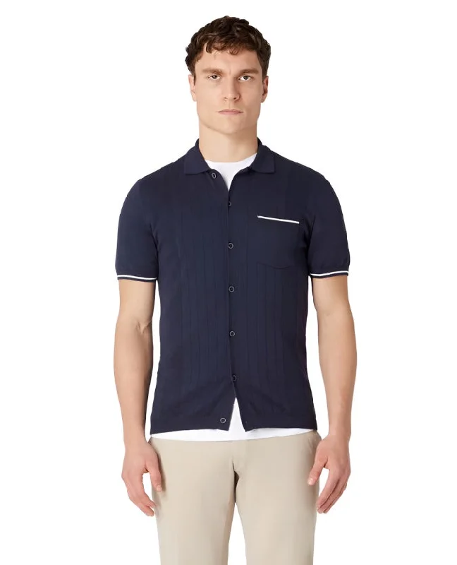 Make Your Weekend Count with Savings ID50124-Remus Navy Fully Button Polo Shirt