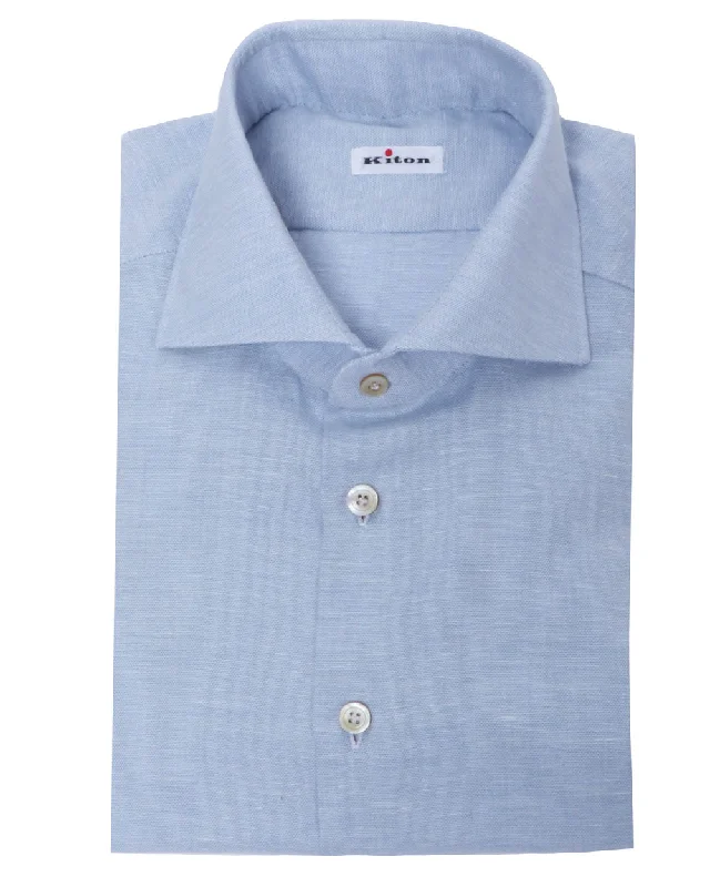 Customer Appreciation Sale Sky Blue Textured Sportshirt