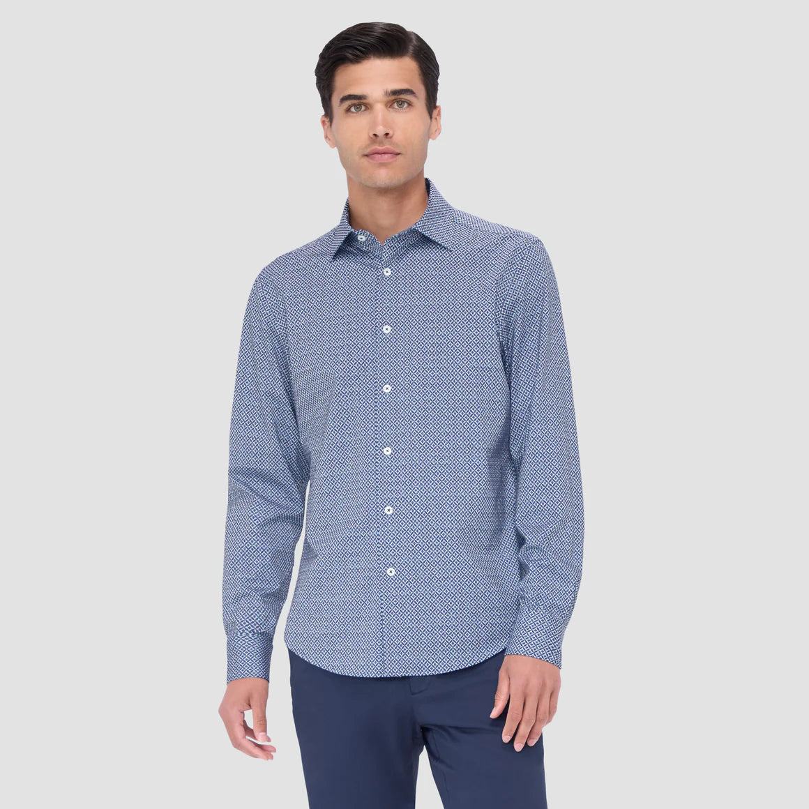 Price Blitz Bugatchi Jimmy Double Sided Geometric/Striped OoohCotton Shirt
