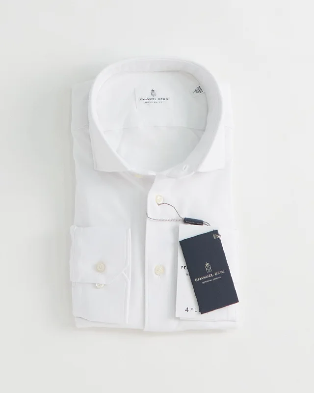 Sneak Peek Sale Modern Fit White 4Flex Jersey Stretch Shirt