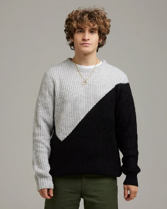 Overstock MANNI CREW NECK COLOUR BLOCK JUMPER | WHITE