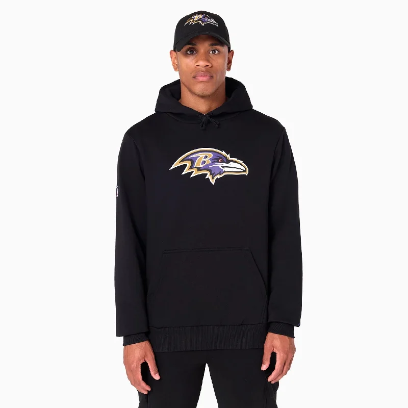 Weekend Bargains Await You Baltimore Ravens NFL Black Pullover Hoodie