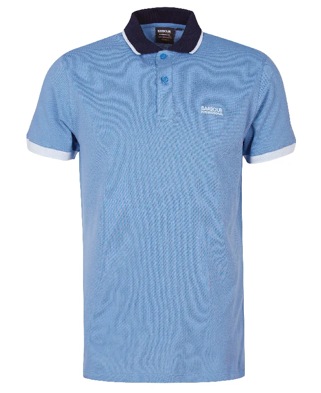 Overstock Clearance ID70070-Barbour Intl Blue Howall Polo Shirt