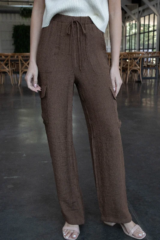 Weekend Savings Galore Astrid Straight Leg Cargo Pants, Brown