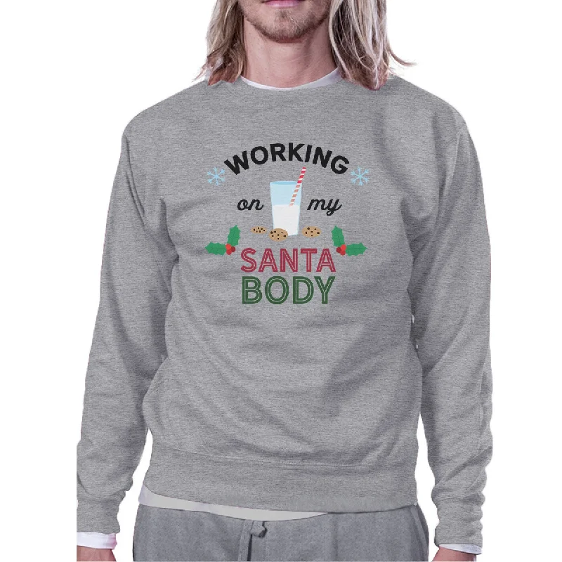Bargain Blast Working On My Santa Body Grey Sweatshirt
