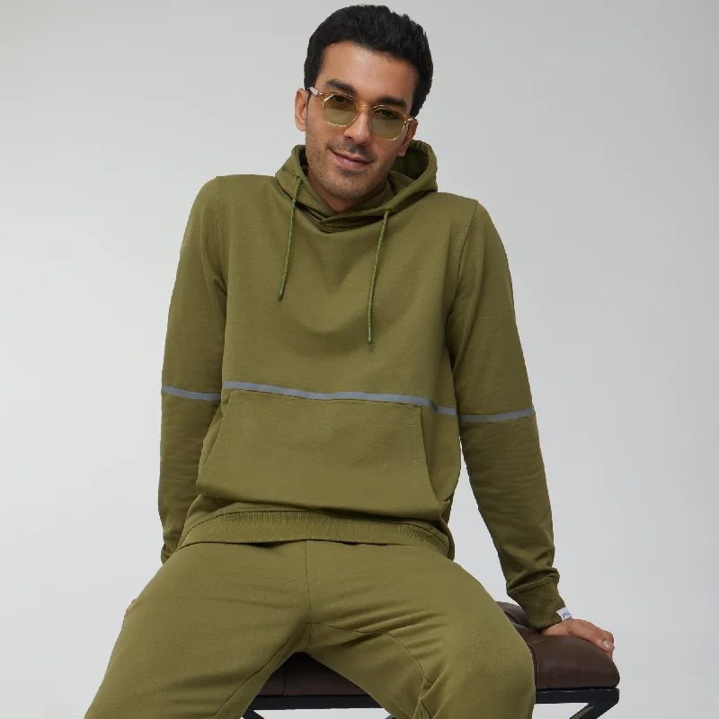 Weekend Offers That Amaze Ascent French Terry Cotton Blend Hoodies Olive Green