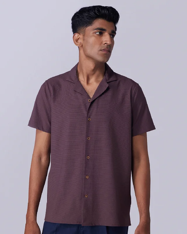 Special Discount Brown Stretch Dobby Shirt