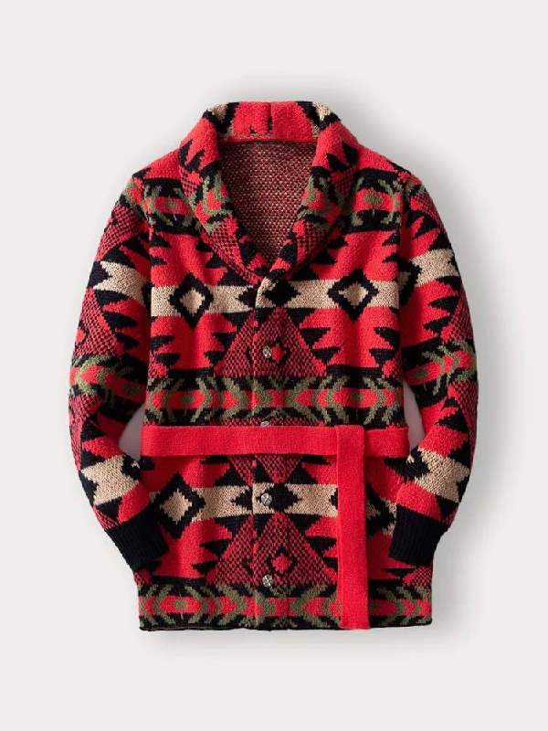 Shop and Save Vintage Jacquard Knit Cardigan