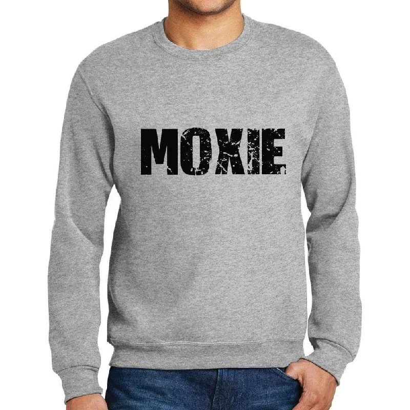 Special Promotion Men's Printed Graphic Sweatshirt Popular Words MOXIE Grey Marl