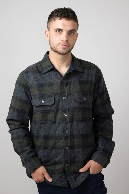 Great Deals North River Waffle Lined Shirt for Men in Charcoal | NRM8059-CHAR