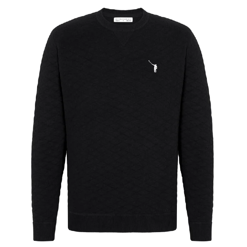 Inventory Reduction NLU + H&B Diamond Knit Sweater | Black with White Wayward Drive