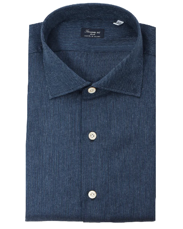 Unbeatable Prices Deep Indigo Brushed Jacquard Sportshirt