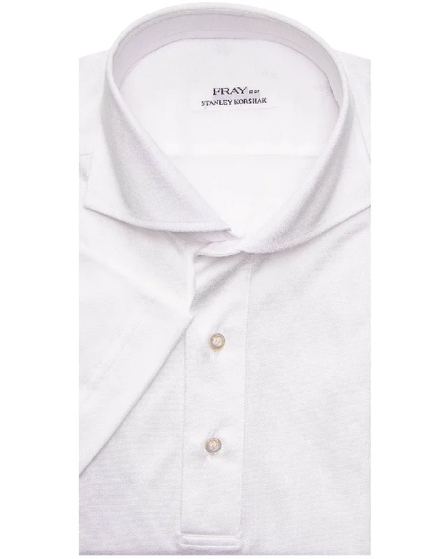 Weekend Savings Galore White Pique Knit Polo