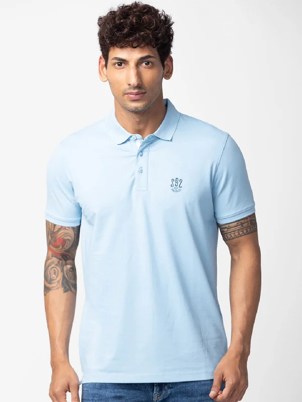 Quick Deals Spykar Men Black Cotton Regular Fit Half Sleeve Plain Polo T-Shirt