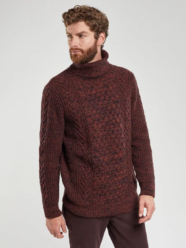 Deep Savings Turtleneck Sweater - Deep Paprika Melange