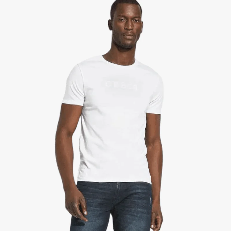 Daily Special Guess Mens Ess Pima Logo Crew Short Sleeve Tee White