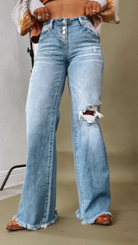 Weekend Special Wilder Wide Leg Mid Rise Jean, Medium RISEN